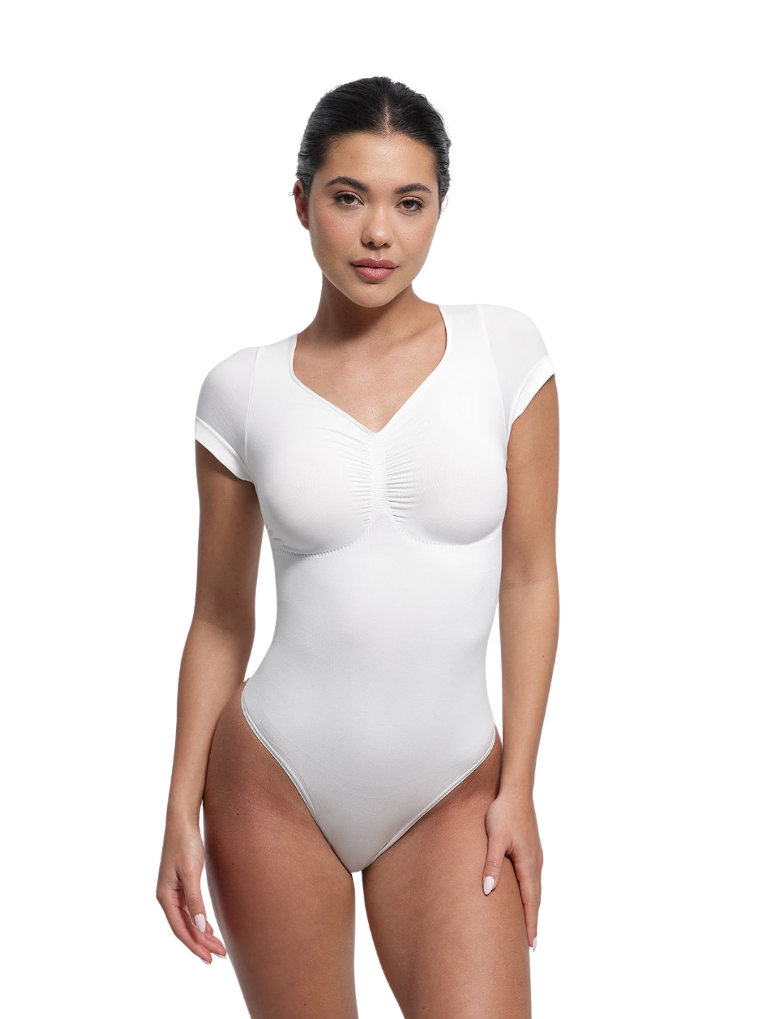 V-hals Sculpting T-shirt Bodysuit