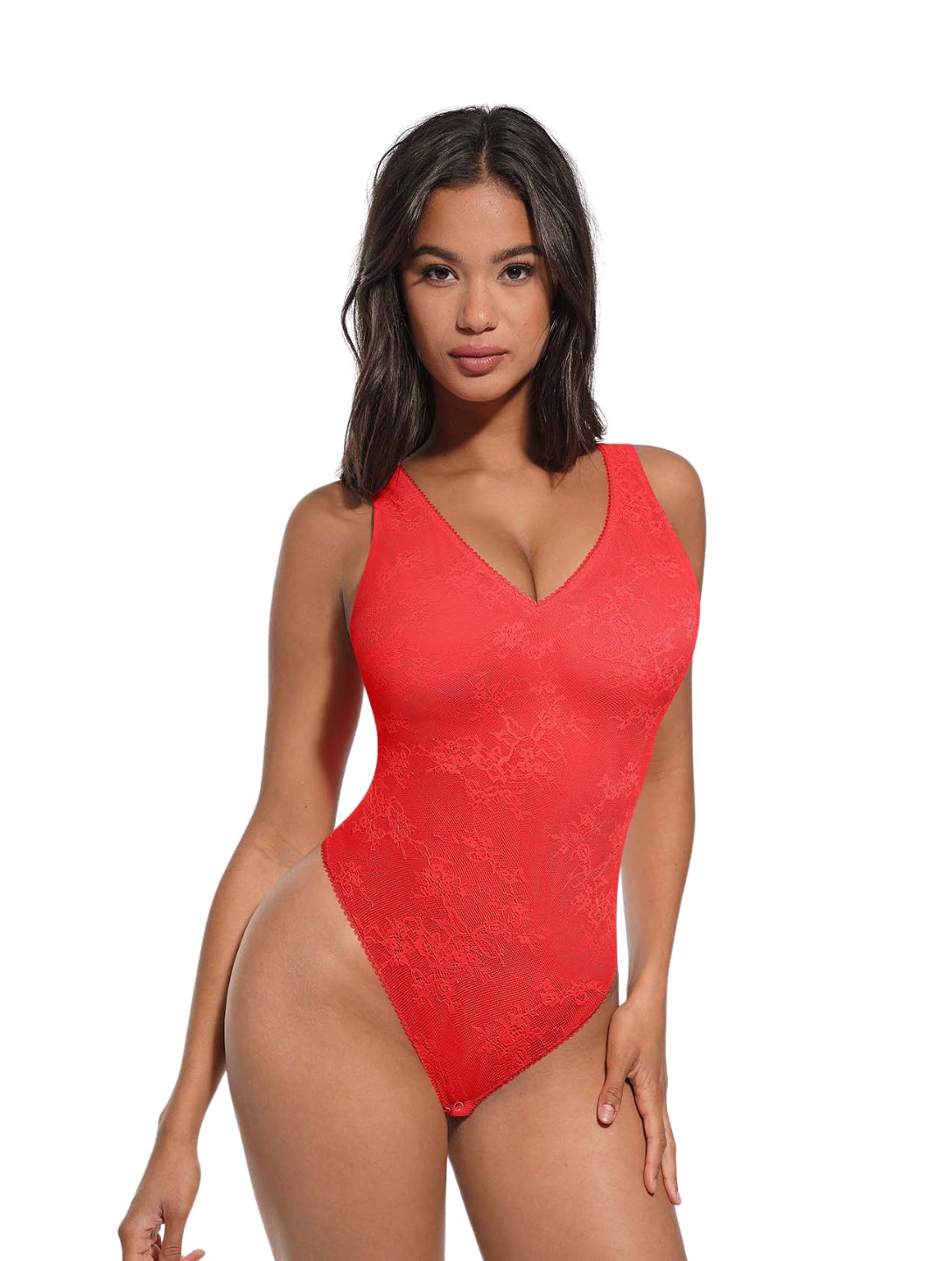 V-hals Kanten String Bodysuit