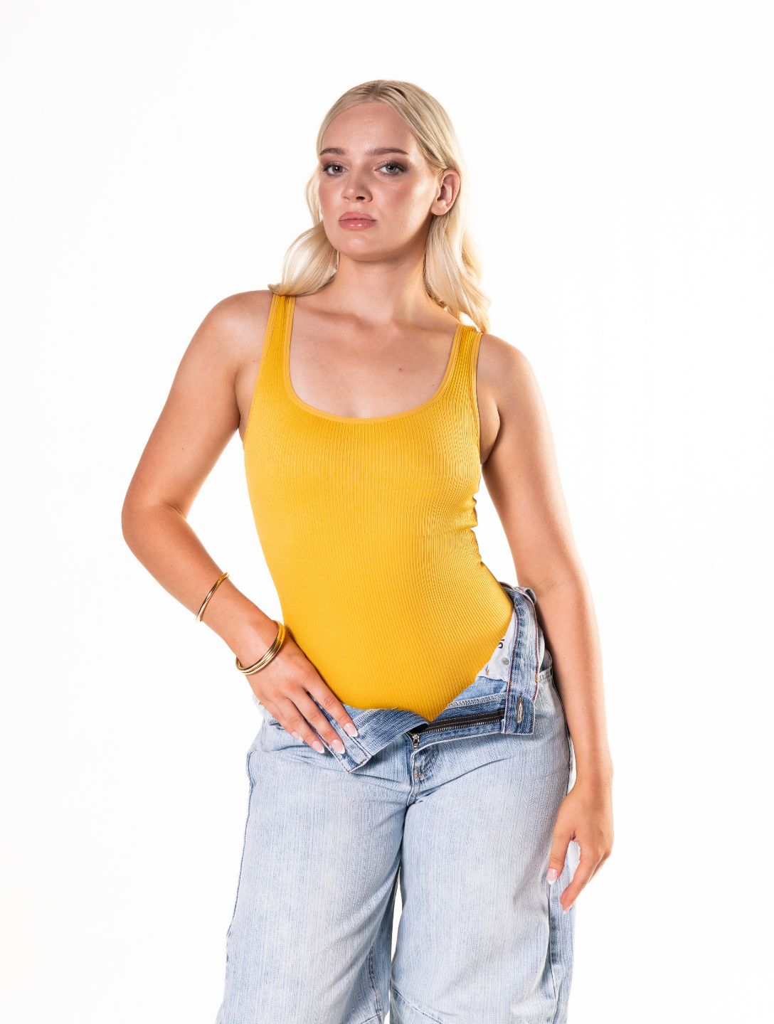 Geribbelde Snatched Bodysuit